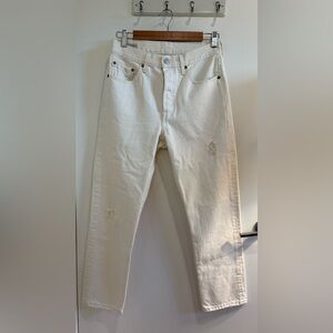 Levi's Women's 501 Cream Ankle Jeans